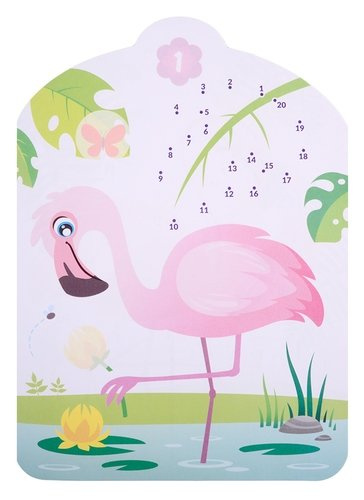 Сказочный фламинго. Нарисуй по точкам от 1 до 20