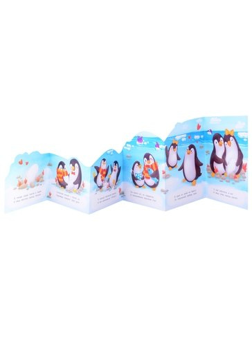 Пингвин книжка-гармошка с наклейками