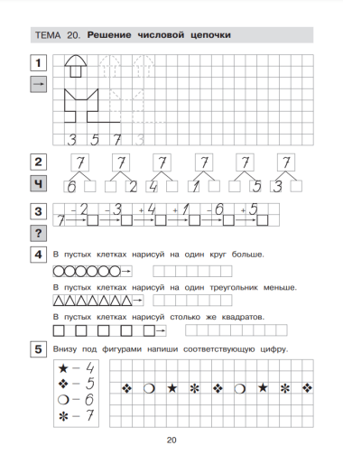 Прописи по математике. Часть 1. Рабочая тетрадь для дошкольников 6-7 лет
