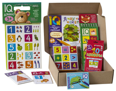 Посылка. Базовый комплект IQ-игр для знакомства с цифрами и фигурами. Для детей от 3 до 5 лет