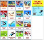 Дем. картинки СУПЕР Виды спорта. 16 раздаточных карточек с текстом(63х87мм)