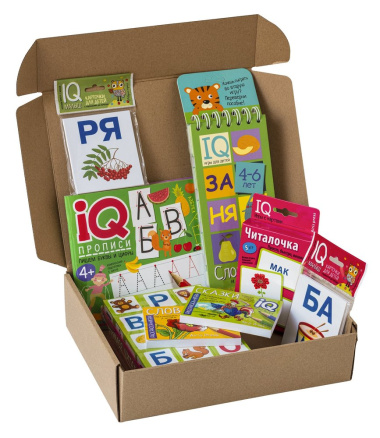 Посылка. Базовый комплект IQ-игр. Учимся читать слоги и простые слова. Для детей от 4 до 6 лет