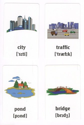 Учим английские слова В городе Развивающие карточки (17-4114) (3+) (упаковка)