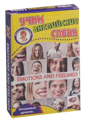 Учим английские слова Emotioms and feelings (Эмоции и чувства) Развив. карт. Нач. ур. (3+) (упаковка