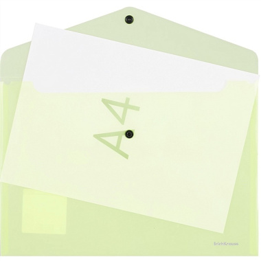 Папка-конверт А4 на кнопке "Glossy Neon" полупрозр.пластик, желтый, Erich Krause