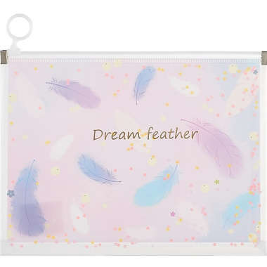 Папка на молнии А5 "Dream feather" с расширением, ассорти