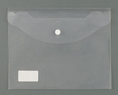 Папка-конверт на кнопке В5 БЦ бесцветная, пластиковая