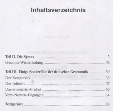 Ubungen zur deutschen Grammatik Т.2 Die Syntax T.3 Einige Sonderfalle der deuschen Grammatik Losungs