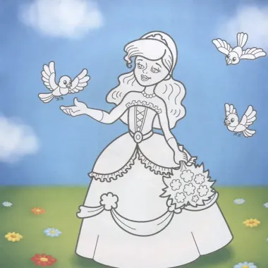 Принцессы. Посмотри и раскрась