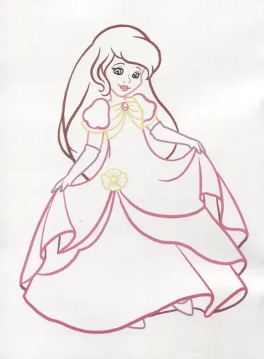 Принцессы. Раскраски с цветным контуром