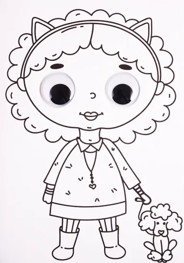 Раскраска с глазками. Девочка