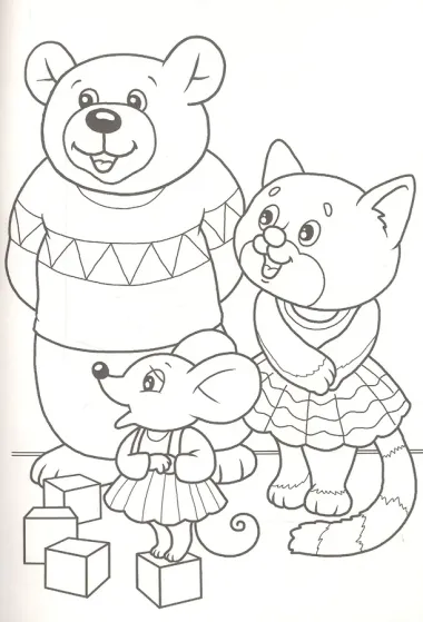 Кукла Маша в гостях у Барби. Раскраска