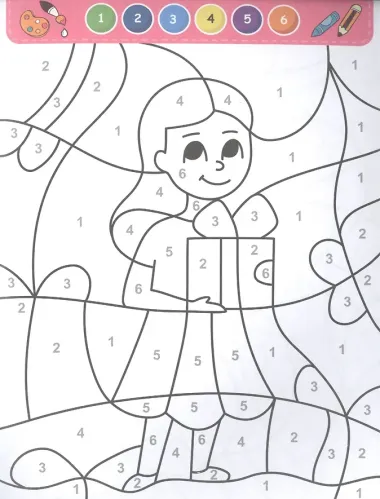 Раскраска по номерам малышам. Для девочек