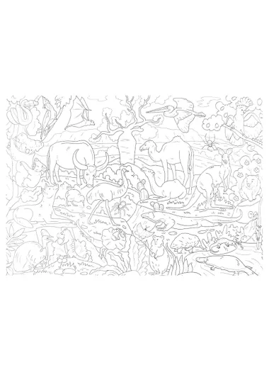 РАСКРАСКА-ВИММЕЛЬБУХ. ЖИВОТНЫЙ МИР