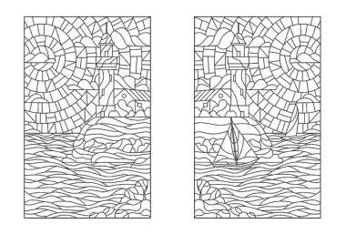 Сказочное королевство. Раскрась витражи