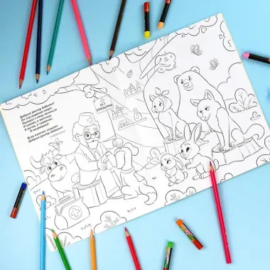 По сказкам Чуковского. Раскраска с наклейками