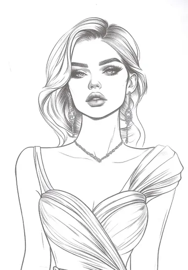 Вечерние платья. Раскраска серии 