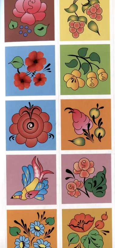 Урало-сибирская роспись. Раскраска с наклейками