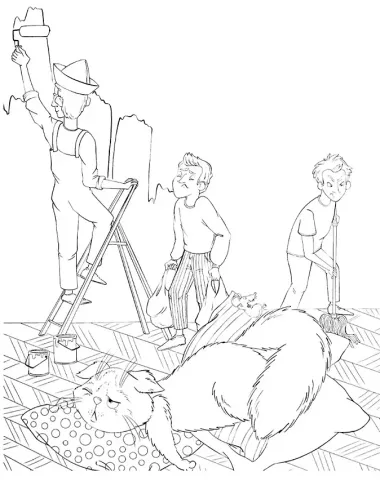 Кот и вот: раскраска