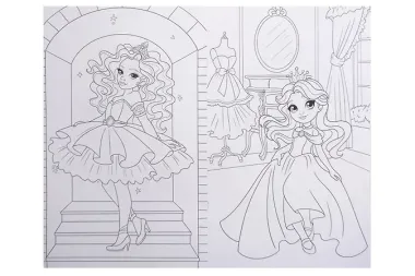 Милые принцессы. Раскраска с наклейками