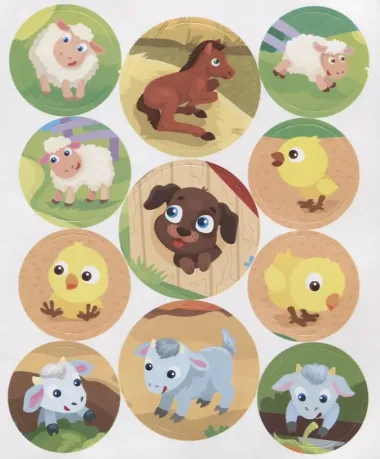Мамы и малыши. Ферма. 22 наклейки