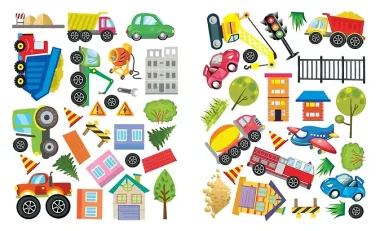 Машины. Многоразовые наклейки. Конструктор