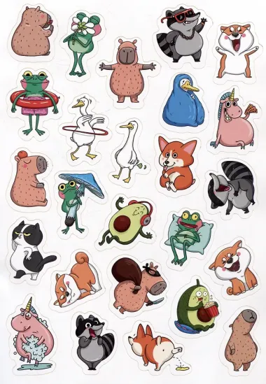 Капибара и Ко. 100 наклеек