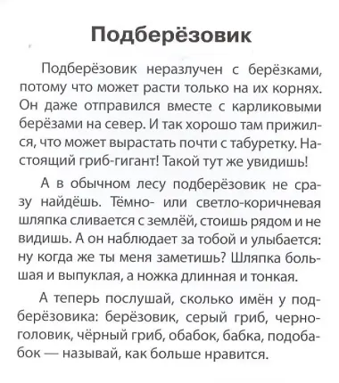 Грибы наших лесов. Карточки для детей с подсказками для взрослых