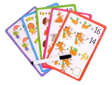 IQ Китайские головоломки. Складывай и вычитай. 36 многоразовых карточек +фломастер