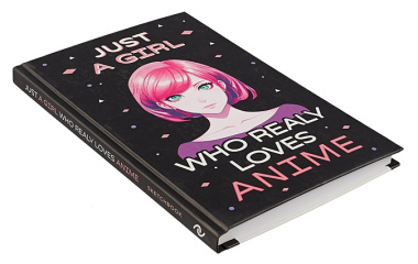 Скетчбук 138*212 48л "Just A Girl Who Loves Anime (темный)" 160г/м2, тв.обложка