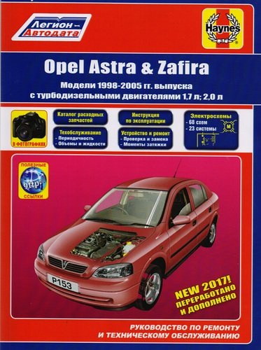 Opel Astra & Zafira. Модели 1998-2005 гг. выпуска с турбодизельными двигателями 1,7 л и 2,0 л. Руководство по ремонту и техническому обслуживанию. Кат