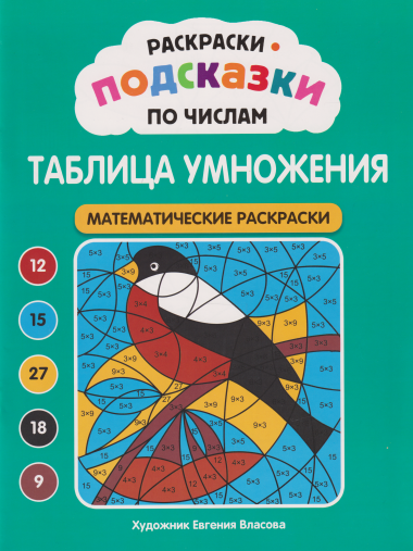 Раскраски-подсказки по числам. Таблица умножения: математические раскраски