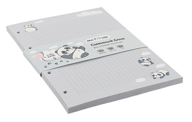 Сменный блок для тетрадей "Cute panda" 80 листов, 60г/м2, клетка
