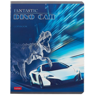 Тетрадь Dino Car, клетка, 48 листов