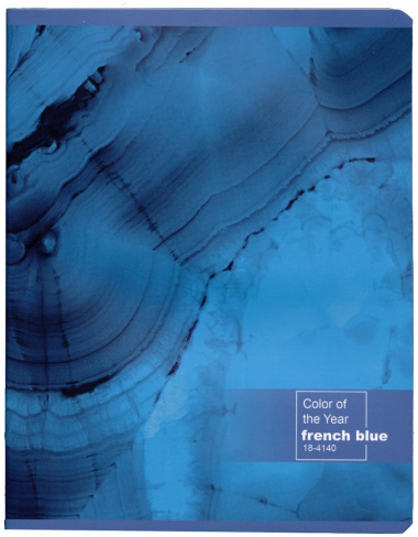 Тетрадь 96 листов, линейка, Французский синий мат.ламинация