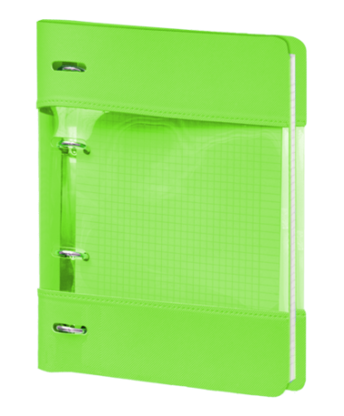 Тетрадь 120 листов (175*212) клетка, InFolio/Инфолио Study Neon зеленый, кольцевой механизм