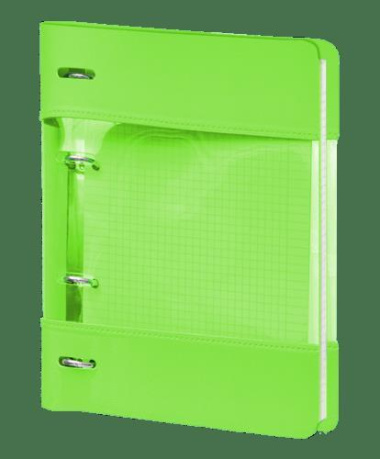 Тетрадь 120 листов (175*212) клетка, InFolio/Инфолио Study Neon зеленый, кольцевой механизм