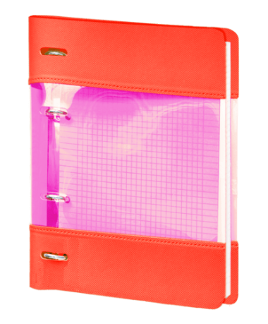 Тетрадь 120 листов (175*212) клетка, InFolio/Инфолио Study Neon оранжевый, кольцевой механизм