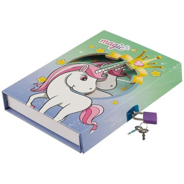 Записная книжка в коробке «Unicorn» с замочком, 50 листов, А6