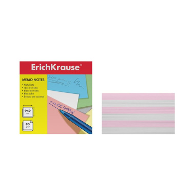 Блок-куб 90*90*50 белый/розовый, ErichKrause