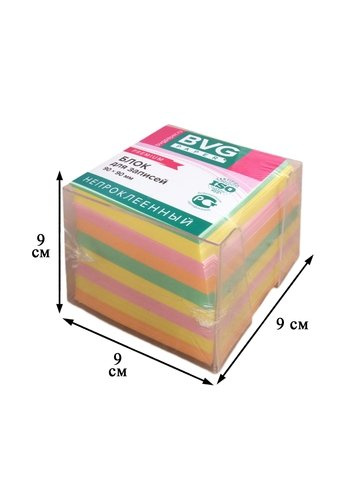 Блок-куб 90*90*90 цветной, пласт. бокс