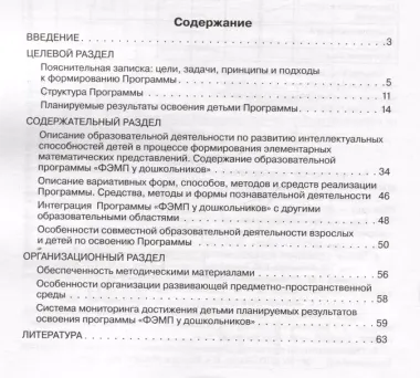 Парциальная общеобразовательная программа дошкольного образования "Формирование элементарных математических представлений у дошкольников"