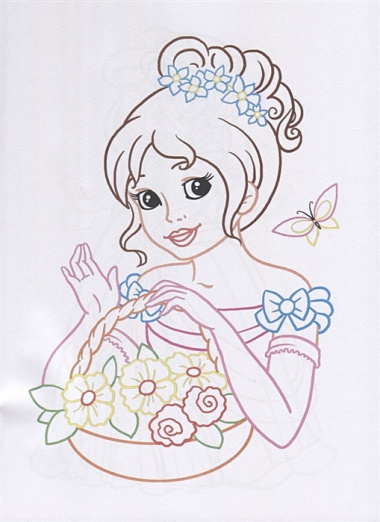Принцессы (Раскраски с цветным контуром)