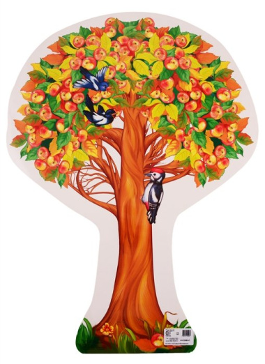 Плакат вырубной "Яблоня осенняя с яблоками"