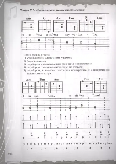 Русские народные песни. Безнотная методика обучения игре на гитаре