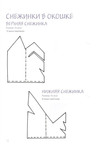 Скандинавские объемные снежинки из бумажных пакетиков. Mini-Sterne aus Papiertüten