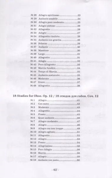 48 этюдов для гобоя. Сочинение 31. 18 этюдов для гобоя. Сочинение 12