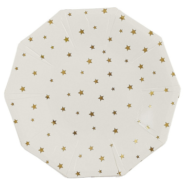 Набор бумажных тарелок «Золотые звёздочки», 18 см