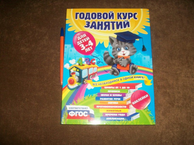 Годовой курс занятий : для детей 3-4 лет (с наклейками)