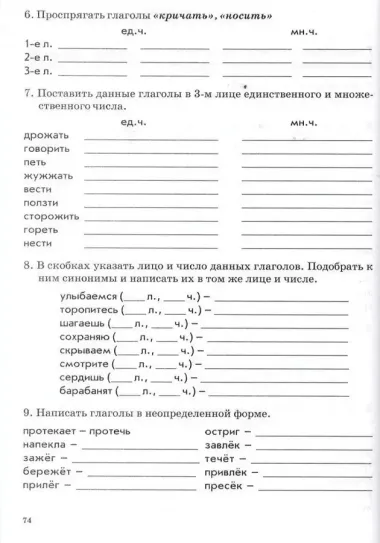 Русский язык. 4 класс. Зачетная тетрадь. Тематический контроль знаний учащихся